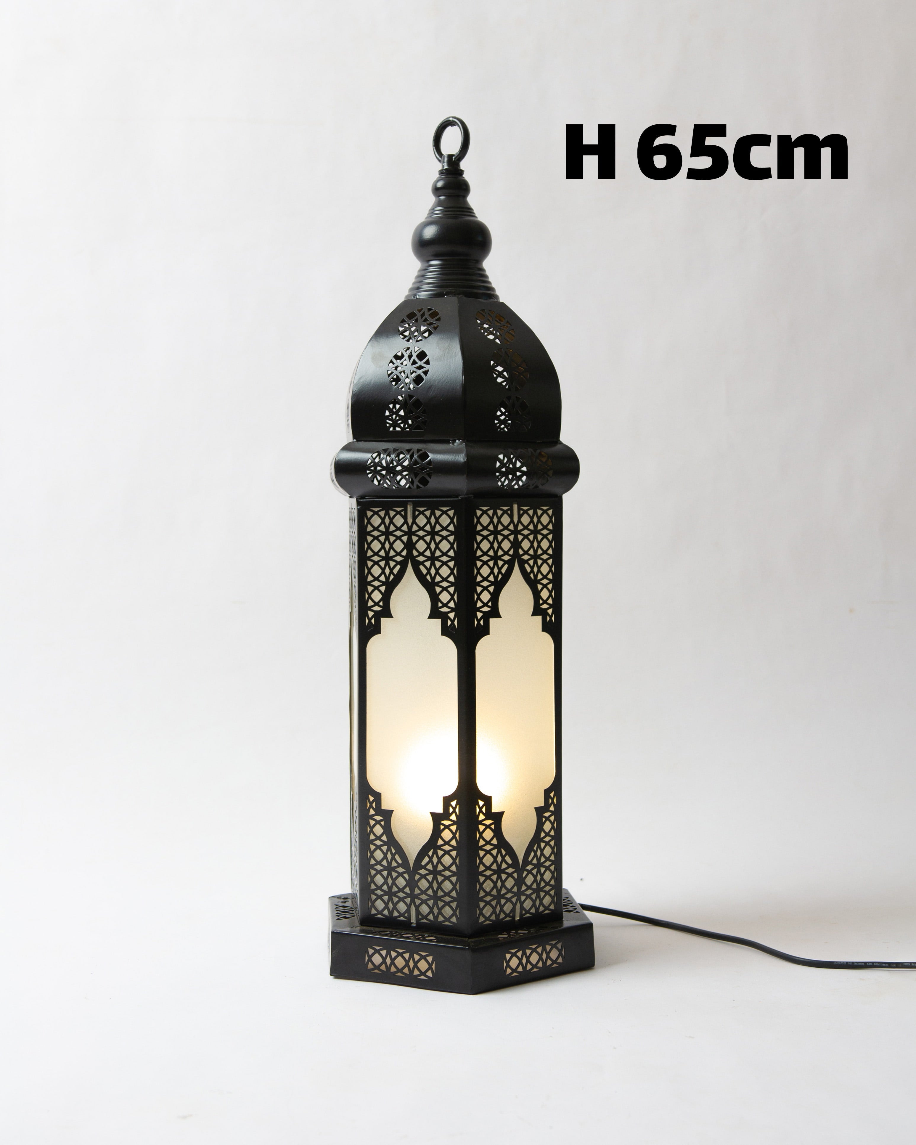 Ramadan Lantern, 1 Light, Metal, 65×25cm - Black